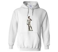 (2XL) Michelangelo Statue of David Marble White Hoodie Hooded Sweat Mens Sweater