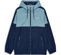 (2XL, Navy/Smoke Blue) Lambretta Mens Contrast Panel Full Zip Hooded Warm Winter Jacket Coat