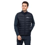 (2XL, Night Blue) Jack Wolfskin Mens 2022 Pack And Go Down Sleeveless Packable Lightweight Gilet