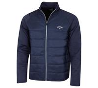 (2XL, Peacoat) Callaway Golf Mens 2021 Long Sleeve Mixed Media Full Zip Padded Chest Chevron