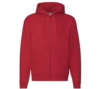 (2XL, Red) Fruit Of The Loom Mens Zip Through Hooded Sweatshirt / Hoodie