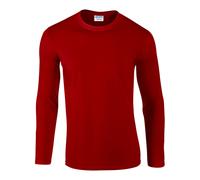 (2XL, Red) Gildan Mens Soft Style Long Sleeve T-Shirt