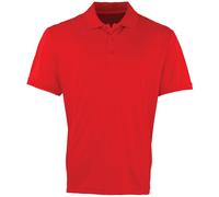 (2XL, Red) Premier Mens Coolchecker Pique Short-Sleeved Polo Shirt