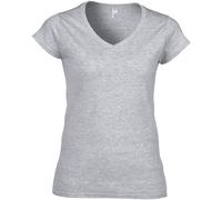 (2XL, Sport Grey (RS)) Gildan Womens/Ladies Soft V Neck T-Shirt