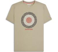 (2XL, Stone) Lambretta Mens Geo Target Logo Short Sleeve Crew Neck Tee T-Shirt Top