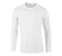 (2XL, White) Gildan Mens Soft Style Long Sleeve T-Shirt