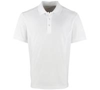 (2XL, White) Premier Mens Coolchecker Pique Short-Sleeved Polo Shirt