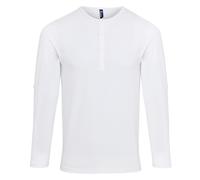 Premier Men's Long John Roll Sleeve Tee in White | Size: 2XL Premier White 2XL