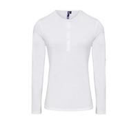 Premier Unisex Womens/Ladies Long John Roll Sleeve Tee (White) - Size 2XL