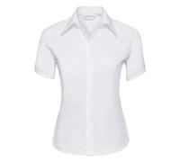 (2XL, White) Russell Collection Ladies/Womens Short Sleeve Ultimate Non-Iron Shirt