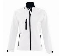 (2XL, White) SOLS Womens/Ladies Roxy Soft Shell Jacket (Breathable, Windproof And Water Resistant)