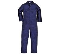 (2XL x Long, Navy) Portwest Mens Euro Work Polycotton Coverall (S999) / Workwear