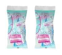 2xLídI Cíēn Disposable 3-Blade Razor - Flexible Pivoting Head with Aloe Vera & Vitamin E Strips for Smooth Shaving - 1 Pack (4 Razors) Each [TWIN PACK - TOTAL 8 Razors]