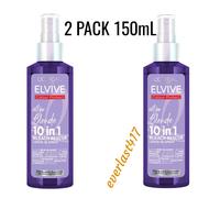 2xL'Oreal Elvive ALL FOR BLONDE 10-in-1 Bleach Rescue Leave in Spray 150ml New