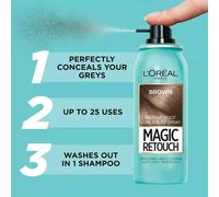 2xL'Oréal Paris Magic Retouch Instant Root Concealer Spray - Brown, 75 ml