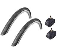 2xLugano Black 700 x 25c Kevlar Active Line Road Bike Tyres & Inner Tubes 2016 Model