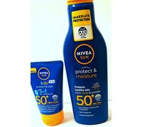 2XNivea Sun Protect & Moisture Suncream Lotion SPF 50+ 200ml+ Kids 5in 1 50ml