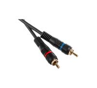 Goobay 50120 Stereo RCA cable 2x RCA, Double Shielded, Black, 5 m Cable Length