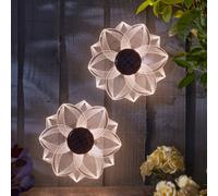2Xsmart Garden Solar Bloomline Flower Led Fence Wall Art Lights White Colour
