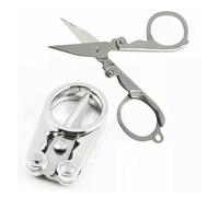 2xStainless Steel Nose Hair Grooming Folding Travel Scissors Portable Mini Folding Pocket Scissors for Craft, Sewing