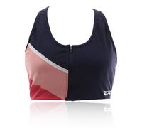2XU Active Medium Impact Colour Block Zip Crop Top