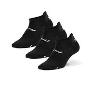 2XU Compression Ankle Socks 3-Pack - Ultimate Comfort for Runners and Training, Black