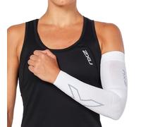 2XU Flex Unisex Compression Arm Sleeve - Adult, White/Grey, Small