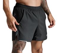 2XU Mens, Aero 5 Inch Shorts Black/Silver Reflective, XXL