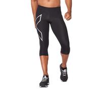 2XU Men's Core Compression 3/4 Tights, Black/Silver, XL