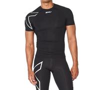2XU Men's Core Compression Top, Black/Silver, Short Sleeve, S (MA6399a)