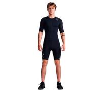 2XU Mens Core Sleeved Trisuit, Black/White, S