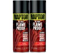2xU-POL Raptor 1K Pro Flame Proof Flat Red Spray 352ml Resists up to 1000°c Heat