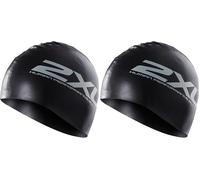 2XU Unisex 2xu Silver Silicone Swim Cap, White, One Size UK (Pack of 2)