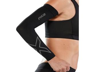 2XU Unisex Flex Run Comp Arm Sleeves Black/Grey,M