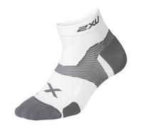 2XU Unisex VECTR CUSHION 1/4 CREW SOCKS White/Grey S