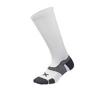 2XU Unisex Vectr Cushion Full Length Socks Compression Sock - White/Grey, L2