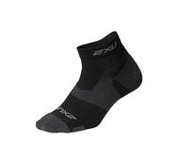 2XU Unisex Vectr Light Cushion 1/4 Crew Socks - Black/Titanium, Large