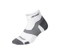 2Xu Light Cush Mens White/Grey 1/4 Crew Socks - Size Large