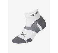 2XU Vectr Cushion 1/4 Crew Socks White Grey - S