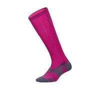 2XU Vectr L.Cush Full Length Socks, Hot Pink/Grey, XL