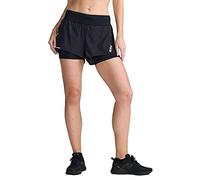 2XU Womens, Aero 2-in-1 4 Inch Shorts Black/Silver Reflective S