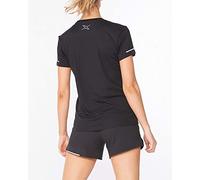 2XU Women's Aero T-Shirt, Black/Silver Reflective, S
