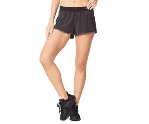 2XU Women's Light Speed 3 Inch Short, Black/Black Reflective, S