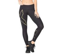 2XU Women's Light Speed Mid-rise Compression Tights, Black/ Black Reflective, M UK