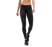 2XU Women's Mid-Rise Compression Tight-WA2864b Tights, Black/Dotted Reflective Logo, X-Small