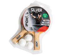 2xUnisex Silver 2 Star Table Tennis Set, Red