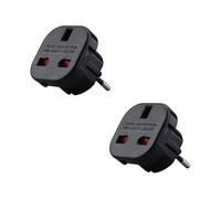2xuniversal Mains Adapter Electrical Plug with Earth Standards Ce Rohs 16a White