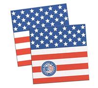 2XUSA Party Napkins Flag Design 25cm, Blue red and White USA Flag Design Napkins Pack of 20