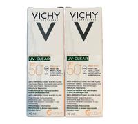 2xVichy Capital Soleil UV-Clear Mattifying Sun Protection SPF50+. 2x40ml