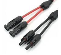2Y Branch Parallel Connection Electrical Solar Photovoltaic Solar Panel Connector Cable Wire Connect Three-way Connector Tools(1 Set)